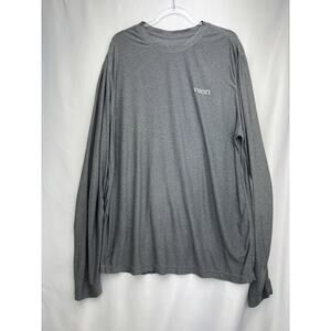 Vuori Shirt Mens XL Gray Performance Stretch Long Sleeve Base Uluwatu Water Logo